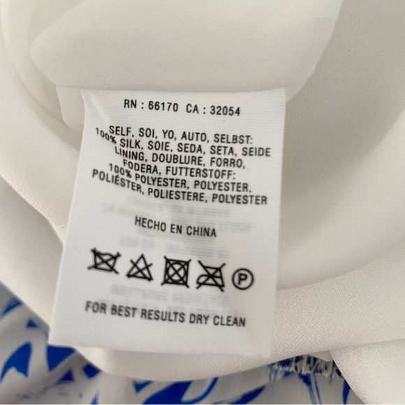 Maeve Anthropologie Women's Carrizo Floral Silk Skirt White & Blue Size XS - Picture 9 of 10